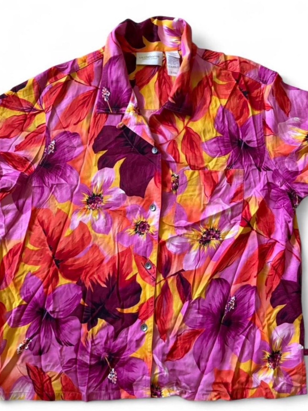 Y2K NWT Liz Claiborne multicoloured floral button up shirt